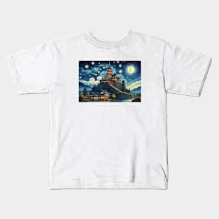 Vintage Japanese Castle Retro Kids T-Shirt